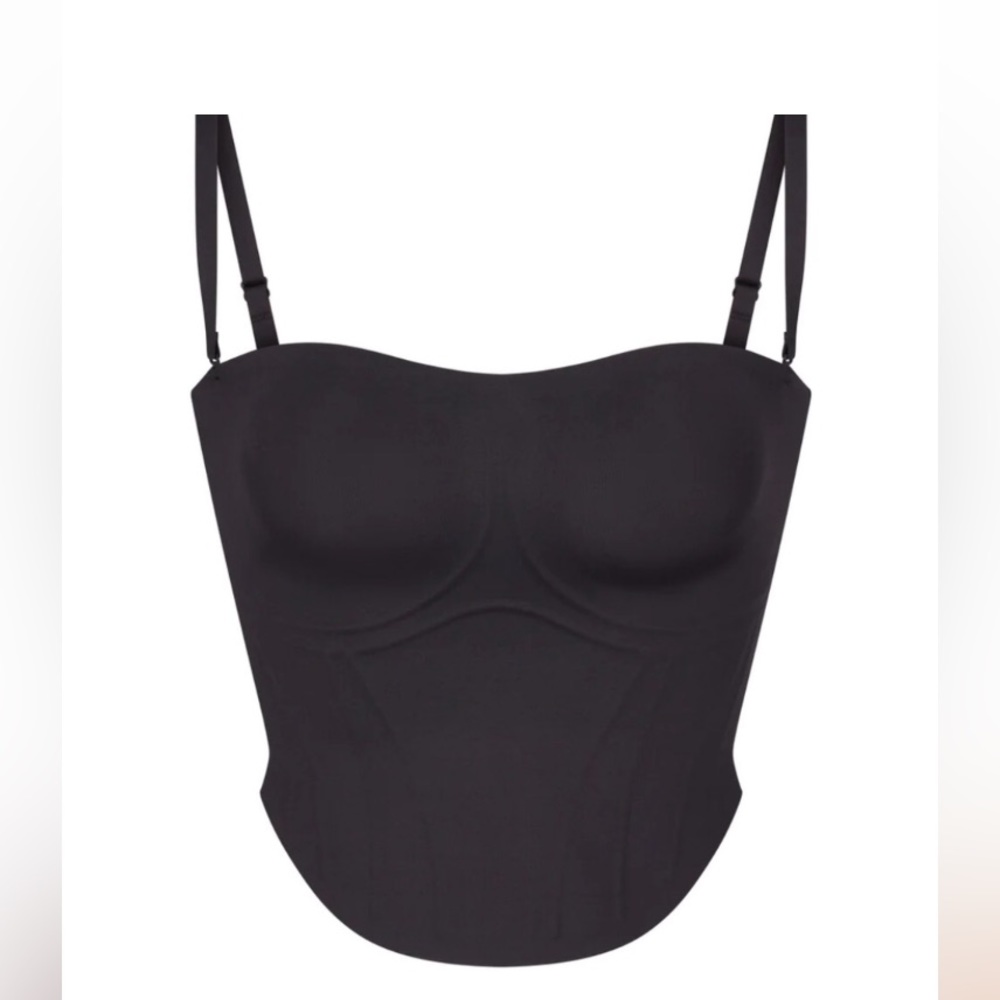 Skims bonded corset crop black  medium NWT